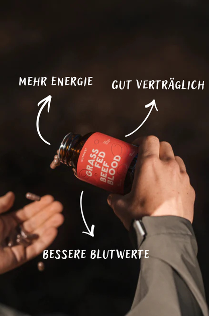 Getrocknetes Bio Weiderind Blut in Kapseln