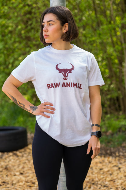 La Camiseta Raw Animal en Blanco Clásico