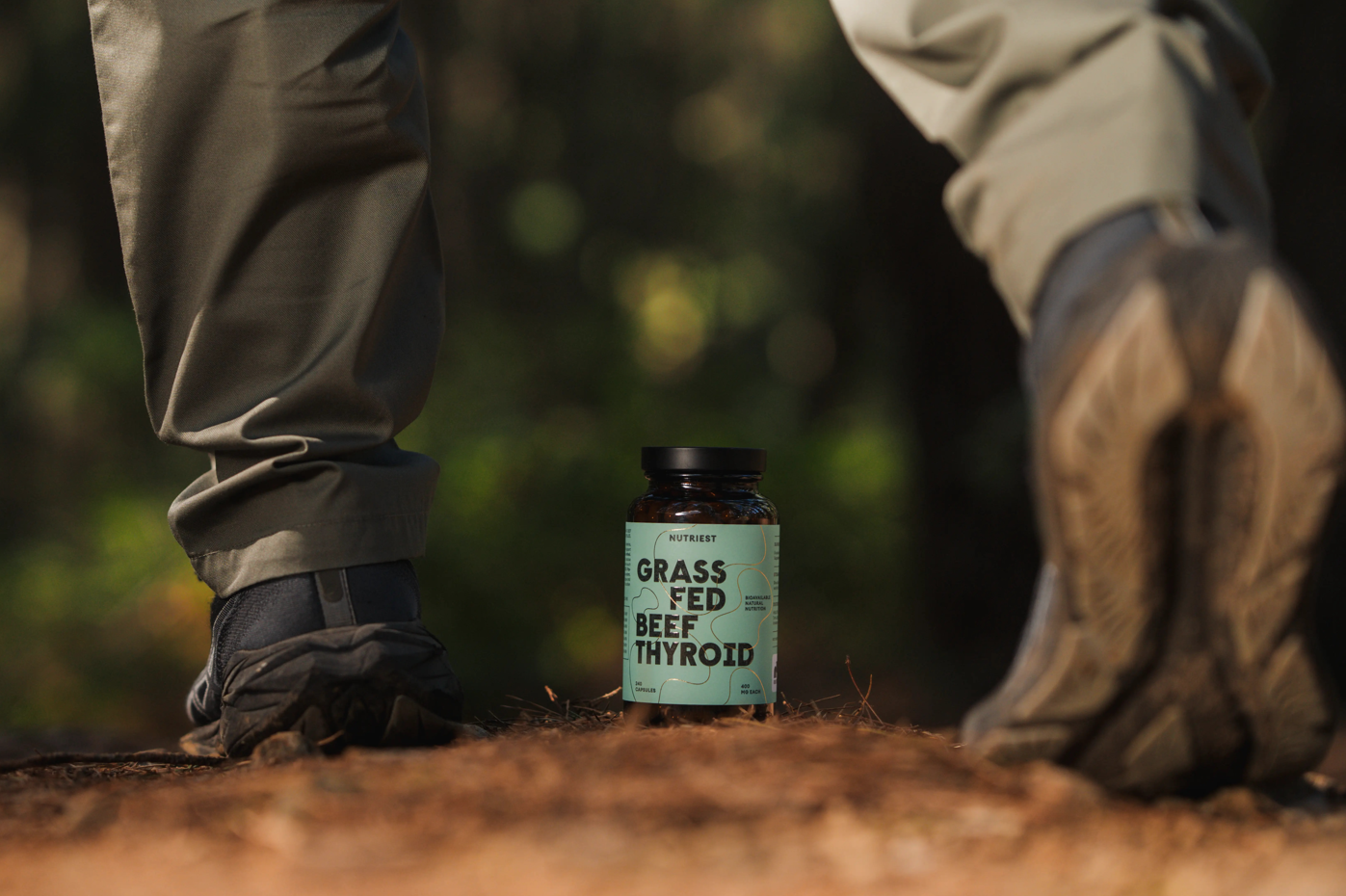 Dried Organic Pasture-Raised Beef Thyroid in Capsules