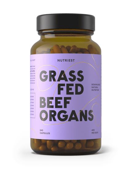 Getrocknete Bio Weiderind Beef Organs in Kapseln NUTRIEST - Raw Animal