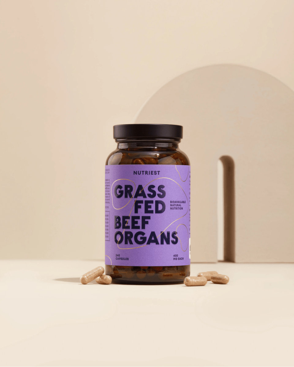 Getrocknete Bio Weiderind Beef Organs in Kapseln NUTRIEST - Raw Animal