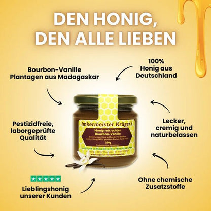 Honig mit echter Bourbon-Vanille 250g Imkermeister Krüger - Raw Animal
