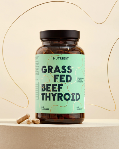 Dried Organic Pasture-Raised Beef Thyroid in Capsules
